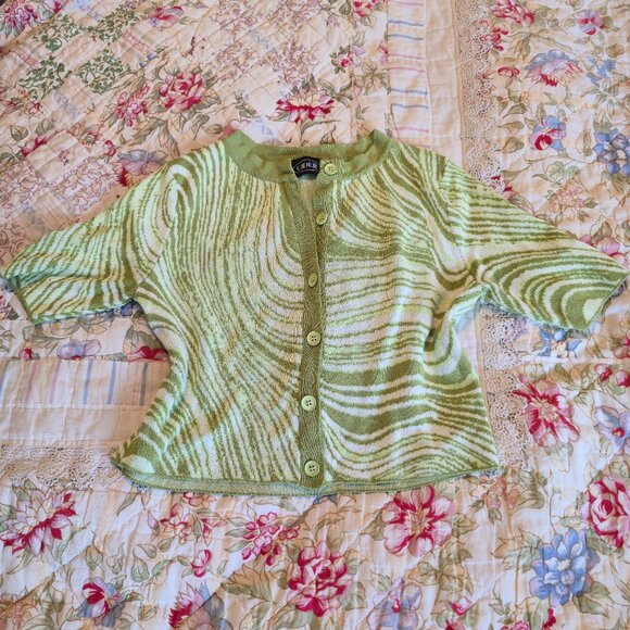 Cider Short Sleeved Crop Sweater, Size Small - Picture 2 of 7